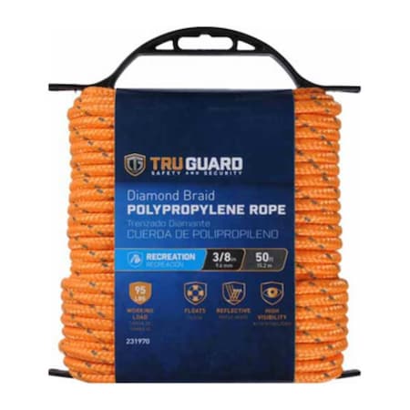 Mibro 0.37 in. x 50 ft. Tru Guard Refl Rope, Orange 231970